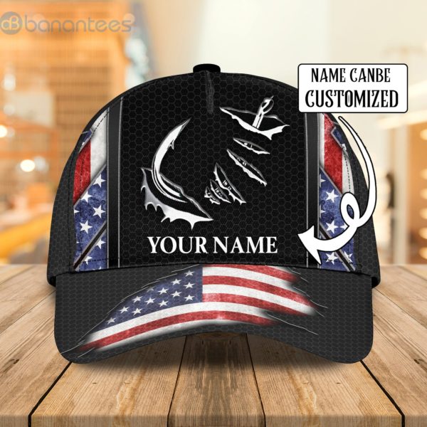 Custom Name Fishing Hat Hook Flag Print Cap Fishing State Product Photo