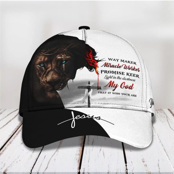 Custom Name Jesus Lion All Over Printed 3D Cap Product Photo
