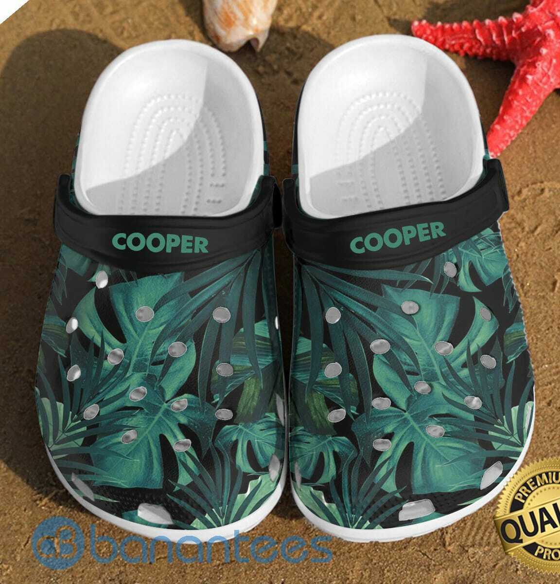 Custom Name Leaf Pattern Tropical Leaves Clog Shoes For Men And Women
