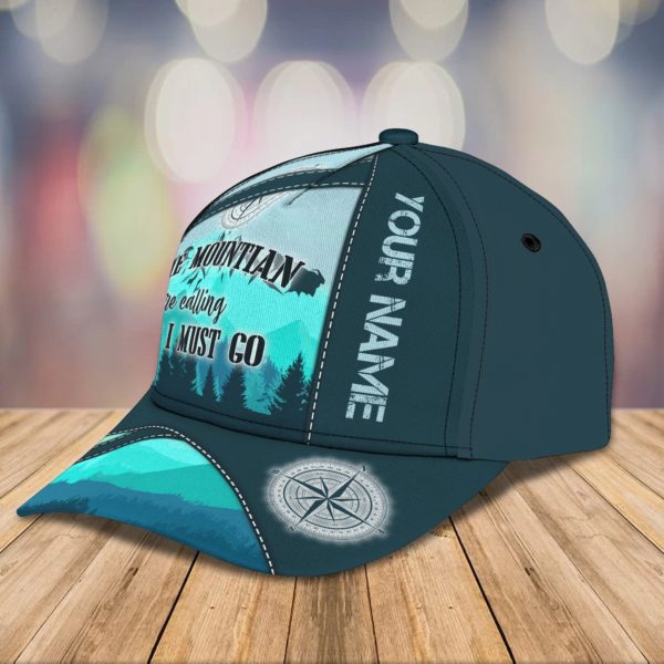 Custom Name The Mountain Are Calling And I Must Go Hiking All Over Print Cap Product Photo