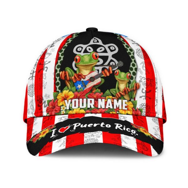Customize Name Puerto Rico Happy Flogs All Over Printed 3D Cap Product Photo