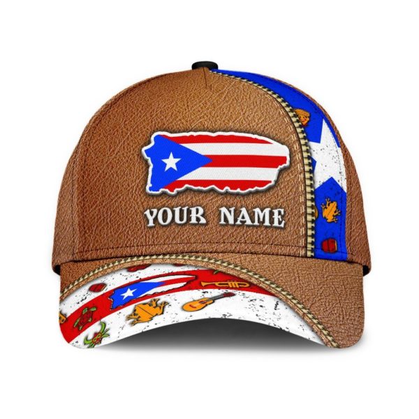 Customize Name Puerto Rico Symbol All Over Printed 3D Cap Product Photo