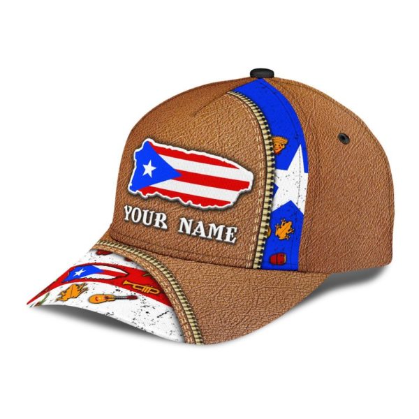 Customize Name Puerto Rico Symbol All Over Printed 3D Cap Product Photo