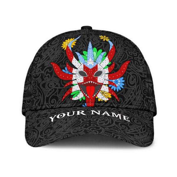 Customize Name Puerto Rico Symbol Black All Over Printed 3D Cap Product Photo