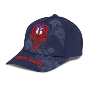 Customize Name Puerto Rico Tropical Pattern All Over Printed 3D Cap Product Photo