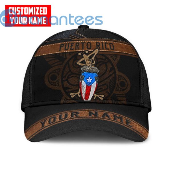 Customized Name Coqui Playing Bomba Puerto Rico All Over Printed 3D Cap Product Photo