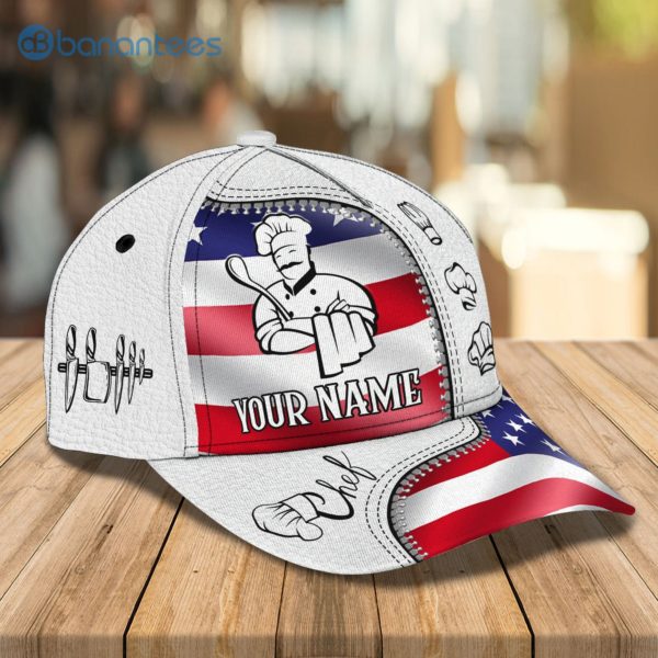 Customized Name Master Chef American Flag All Over Printed 3D Cap Product Photo