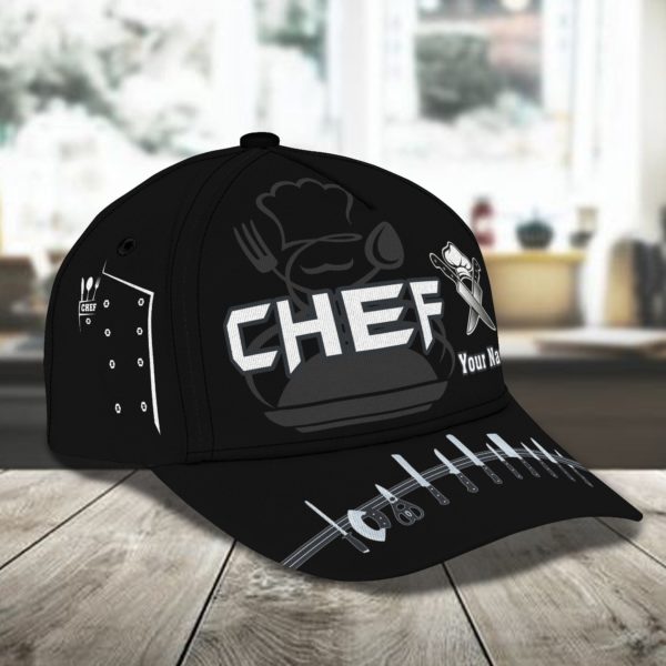 Customized Name Master Chef Black All Over Printed 3D Cap Product Photo