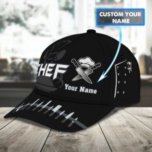 Customized Name Master Chef Black All Over Printed 3D Cap Product Photo