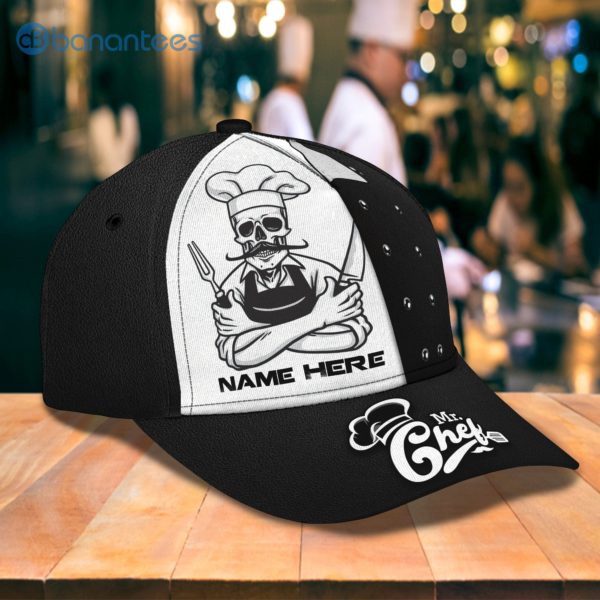 Customized Name Master Chef Black And White All Over Printed 3D Cap Product Photo