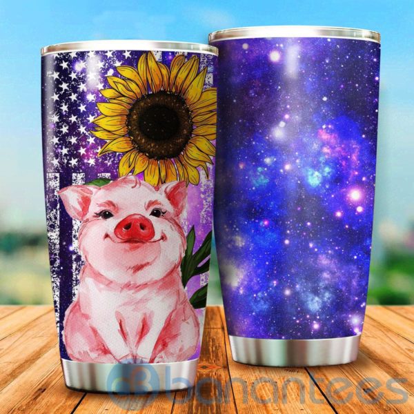 Cute Pig And Sunflower Tumbler Product Photo