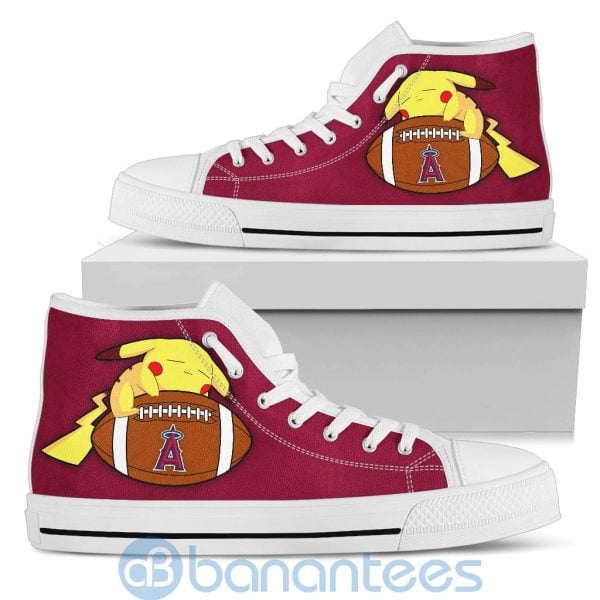 Cute Pikachu Cartoon Lover Los Angeles Angels High Top Shoes Product Photo