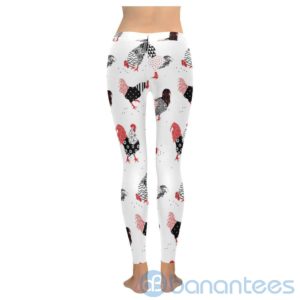 Cute Rooster White Leggings For Women Product Photo