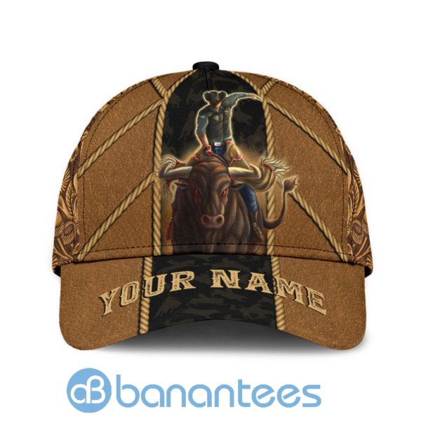 Cutom Name Bull Riding All Over Printed 3D Cap Product Photo