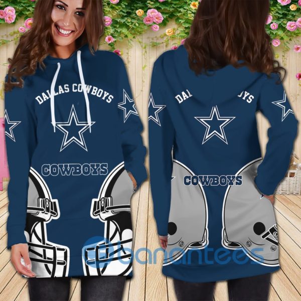 Dallas Cowboys All Over Printed 3D Hoodie Dress For Women Product Photo