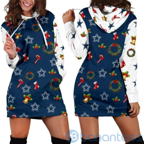 Dallas Cowboys Christmas Hoodie Dress For Women Product Photo