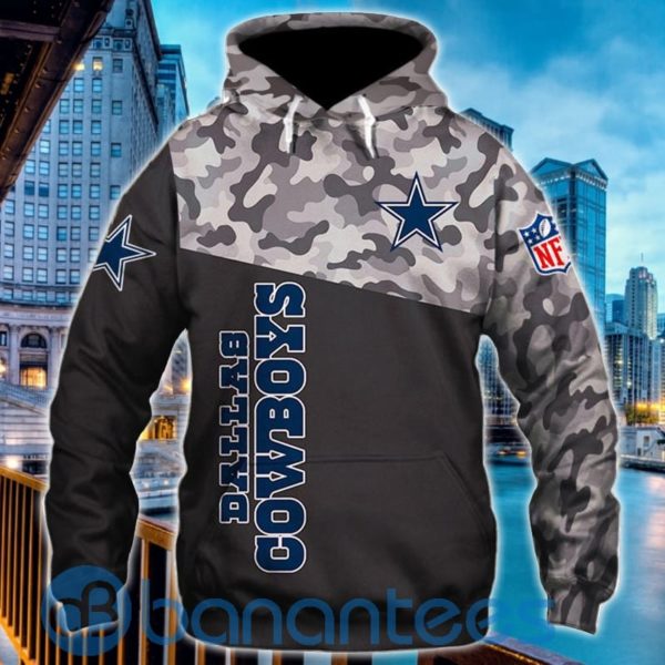 Dallas Cowboys Military All Over Printed Hoodie Zip Hoodie Product Photo