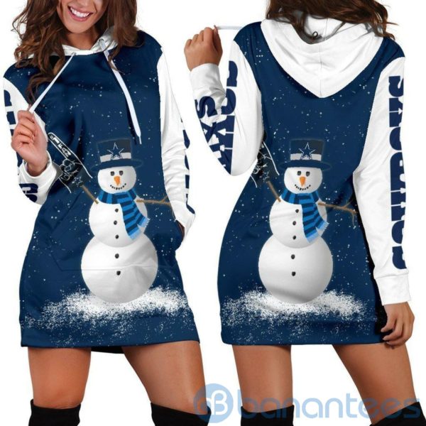 Dallas Cowboys Snowman Hoodie Dress For Women Product Photo
