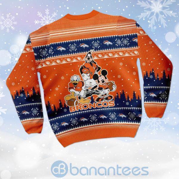 Denver Broncos Disney Donald Duck Mickey Mouse Goofy Custom Name Christmas 3D Sweater Product Photo