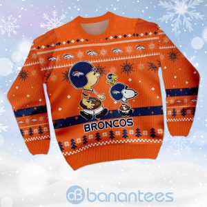 Denver Broncos Funny Charlie Brown Peanuts Snoopy Ugly Christmas 3D Sweater Product Photo