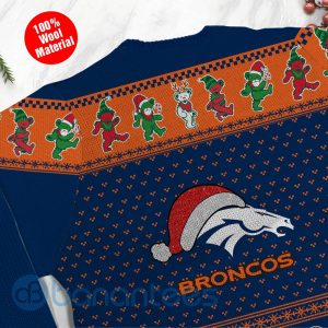 Denver Broncos Grateful Dead SKull And Bears Custom Name Ugly Christmas 3D Sweater Product Photo
