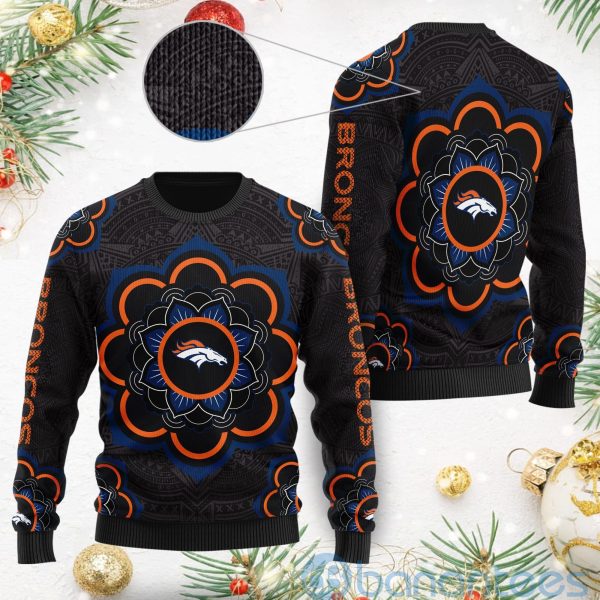 Denver Broncos Mandala Logo Ugly Christmas 3D Sweater Product Photo