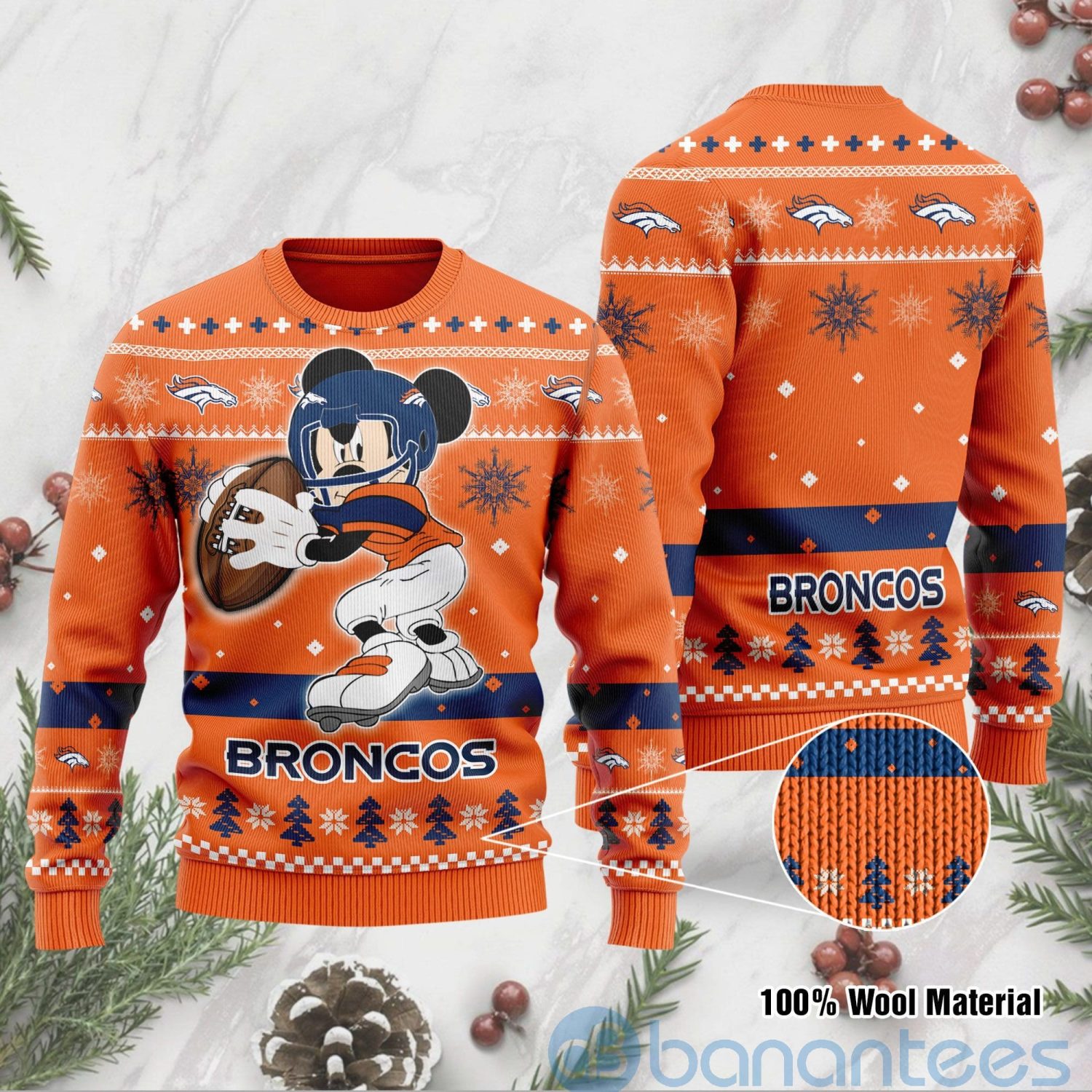 Denver Broncos Mickey Mouse Funny Ugly Christmas 3D Sweater