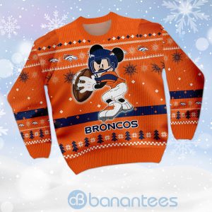 Denver Broncos Mickey Mouse Funny Ugly Christmas 3D Sweater Product Photo