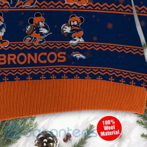 Denver Broncos Mickey Mouse Ugly Christmas 3D Sweater Product Photo
