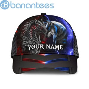 Dragon & Wolf D All Over Printed 3D Cap Custom Name Product Photo