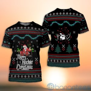 Drummer With Sayings Merry Rockin Christmas All Over Printed 3D Shirt Product Photo