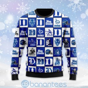 Duke Blue Devils Football Team Logo Ugly Christmas 3D Sweater Product Photo