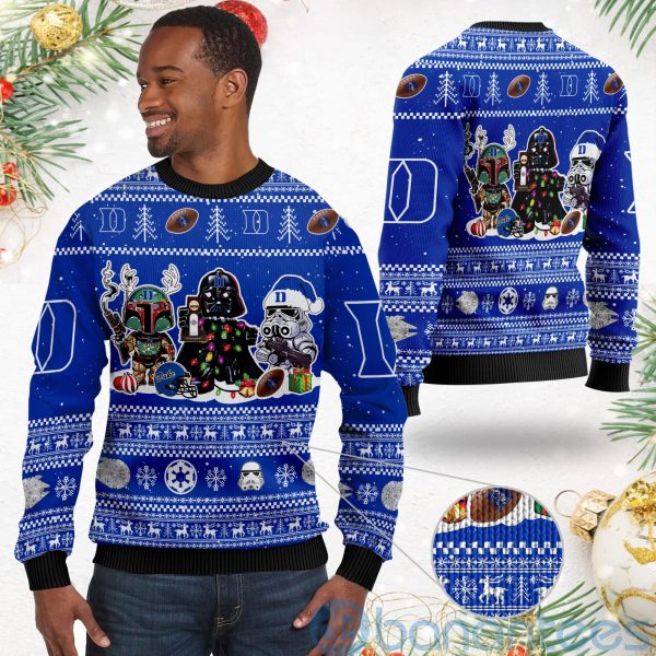 Duke Blue Devils Star Wars Ugly Christmas 3D Sweater Product Photo