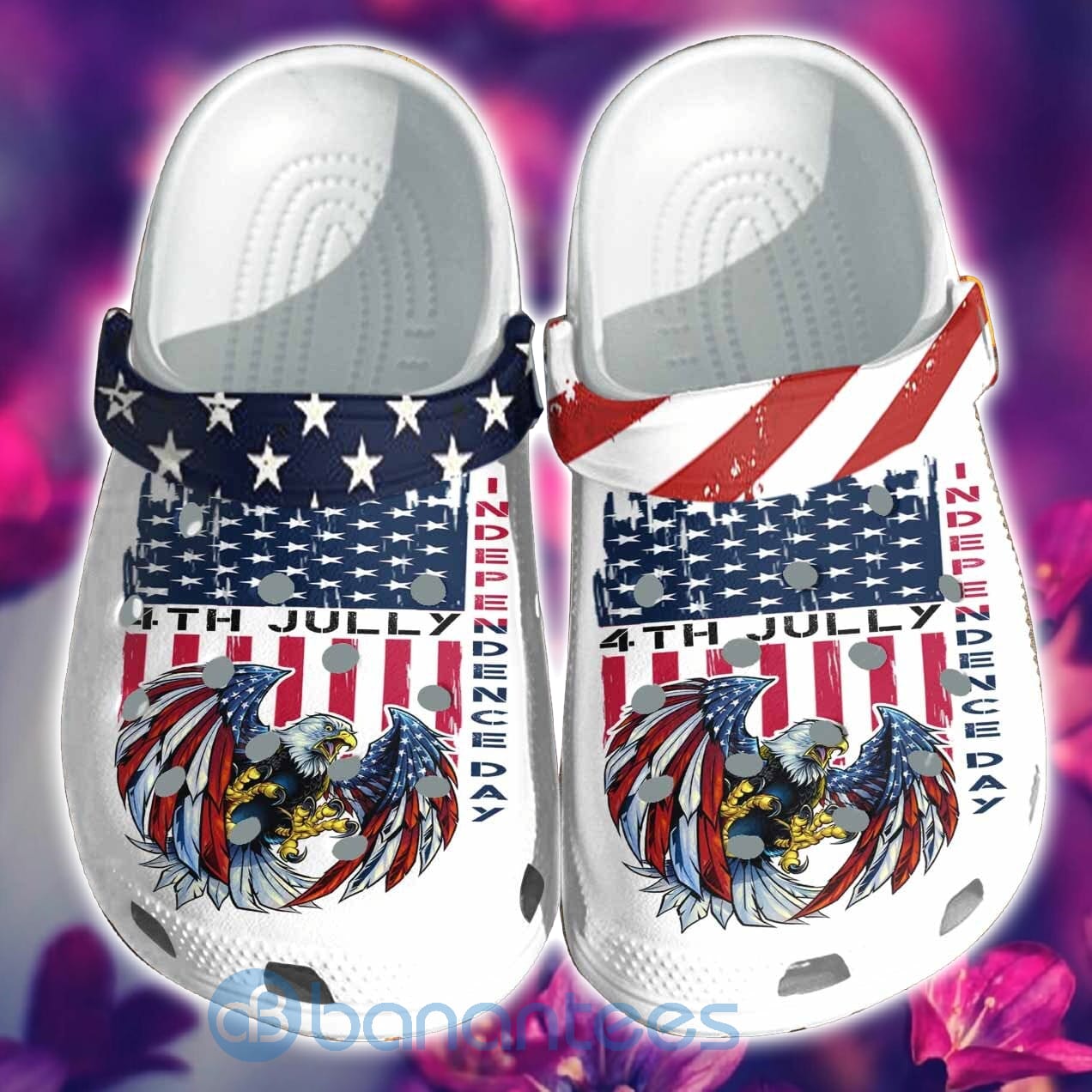 Eagle American Flag 4Th July Independence Day Clog Shoes