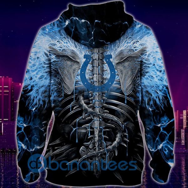 Electric Indianapolis Colts Skull Halloween All Over Printed 3D Hoodie, Zip Hoodie Product Photo