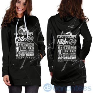 Electrician's Wife Hoodie Dress For Women Product Photo