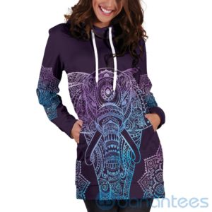 Elephant Mandala Hoodie Dress For Women Product Photo