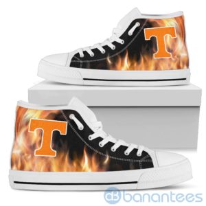 Fire And Logo Of Tennessee Volunteers High Top Shoes Product Photo