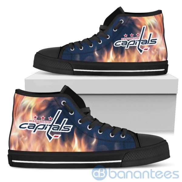 Fire And Logo Of Washington Capitals High Top Shoes Product Photo