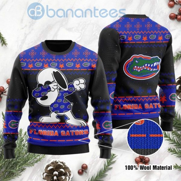 Florida Gators Snoopy Dabbing Ugly Christmas 3D Sweater Product Photo