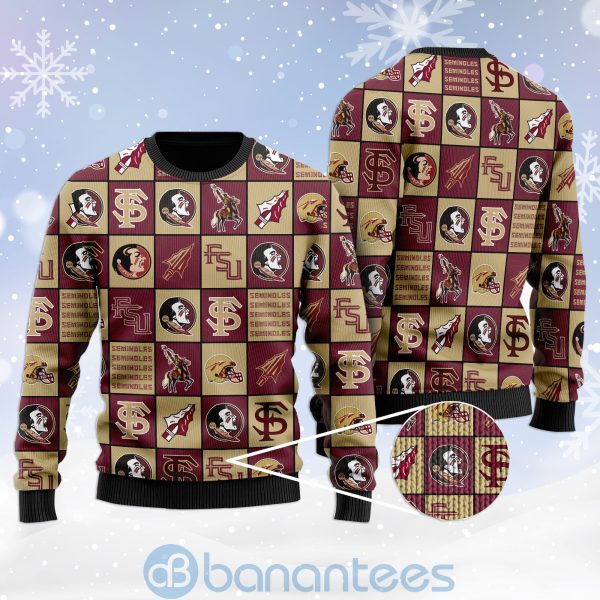 Florida State Seminoles Football Team Logo Ugly Christmas 3D Sweater Product Photo