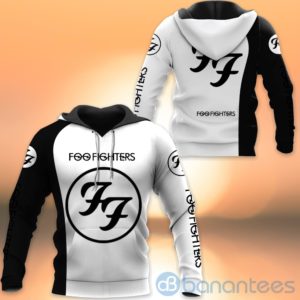 Foo Fighter WHite All Over Printed Hoodies Zip Hoodies Product Photo