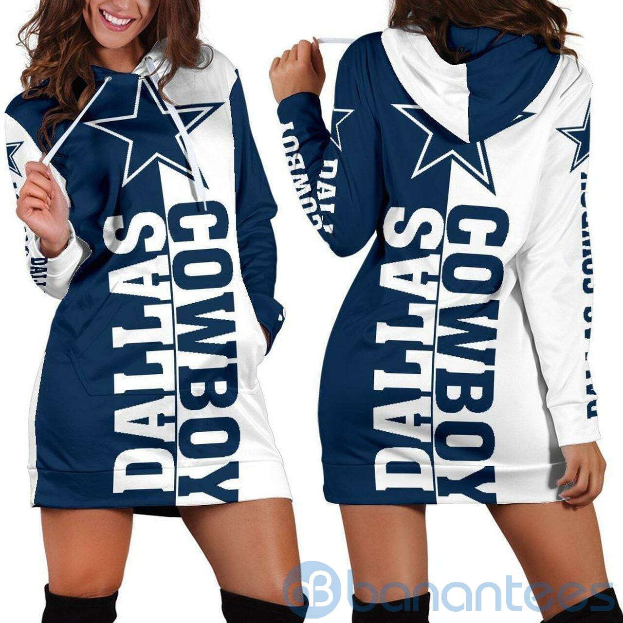 For Fans Dallas Cowboys Hoodie Dress For Women - Banantees