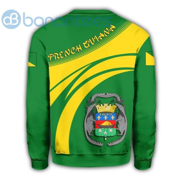French Guiana Coat Of Arms Cricket Style Green All Over Printed 3D Sweatshirt Product Photo