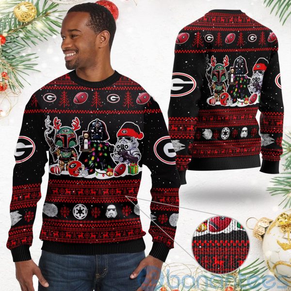 Georgia Bulldogs Star Wars Ugly Christmas 3D Sweater Product Photo