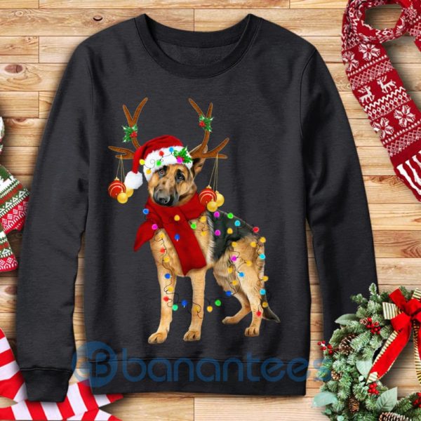 German Shepherd Christmas Deer Merry Xmas Sweatshirt Product Photo