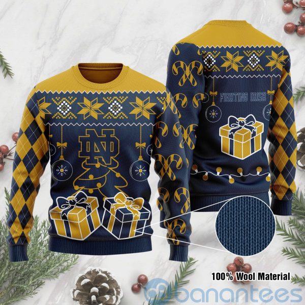 Gift Notre Dame Fighting Irish Funny Ugly Christmas 3D Sweater Product Photo