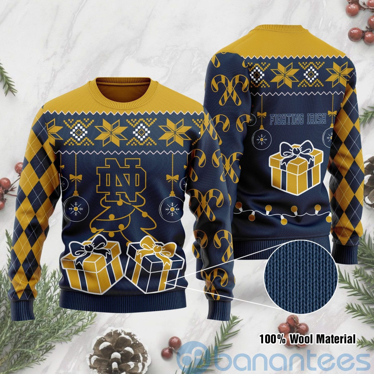 Gift Notre Dame Fighting Irish Funny Ugly Christmas 3D Sweater