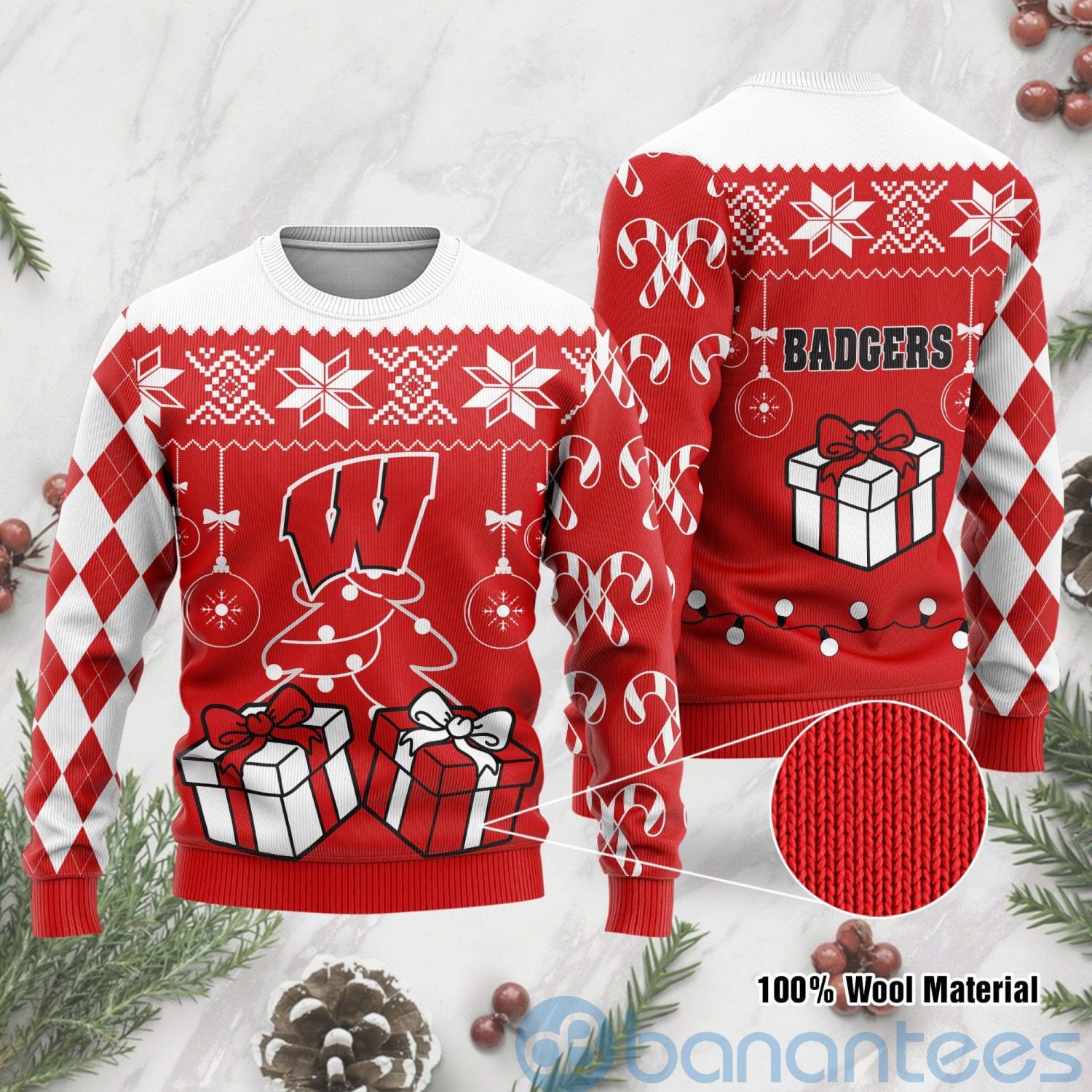 Gift Wisconsin Badgers Funny Ugly Christmas 3D Sweater