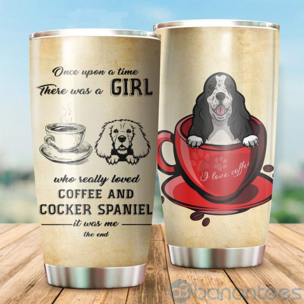 Girl Love Coffee And Cocker Spaniel Tumbler Product Photo